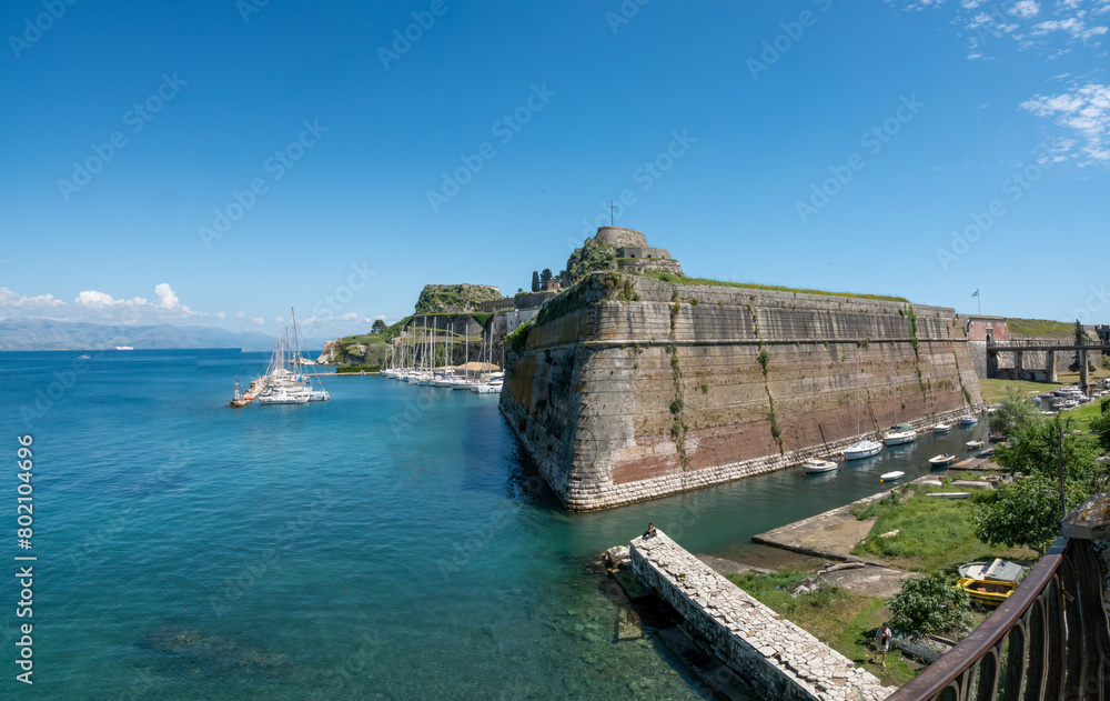 Ruins of the outer walls of the old fortress of Corfu (Kerkyra), Ionian islands, Greece. Built in the 15th century by the Venetians Ruins of the outer walls of the old fortress of Corfu (Kerkyra), Ionian islands, Greece. Built in the 15th century by the Venetians