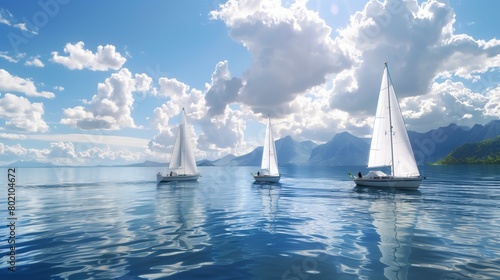 A sailing lesson in the harbor with a group of beginners.