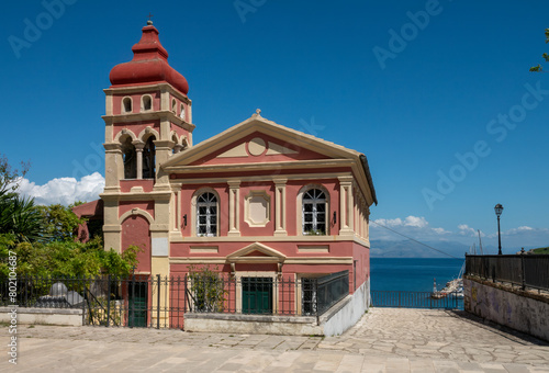 Mandrakinas church (16th century) in the sea front of Corfu (Kerkyra), Ionian islands, Greece photo