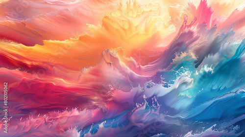 Marvel at the seamless fusion of colors, creating a vibrant gradient wave that enchants the senses. photo