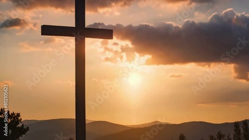 Wallpaper Mural cross in the sunset Torontodigital.ca