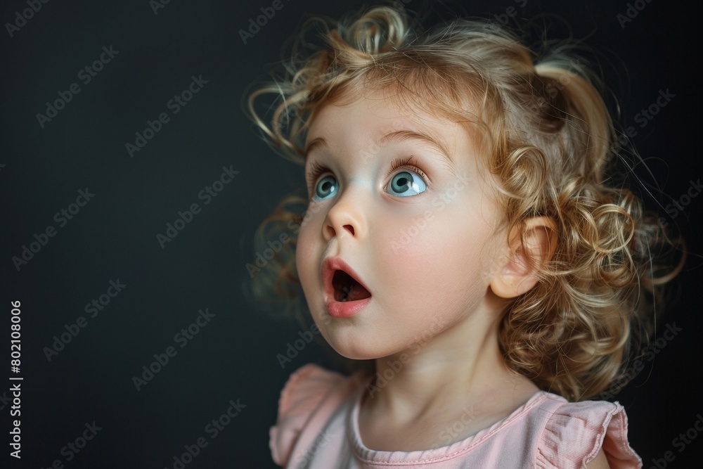 Portrait of Astonished Little Girl with Wide Eyes
Portrait of Astonished Little Girl with Wide Eyes