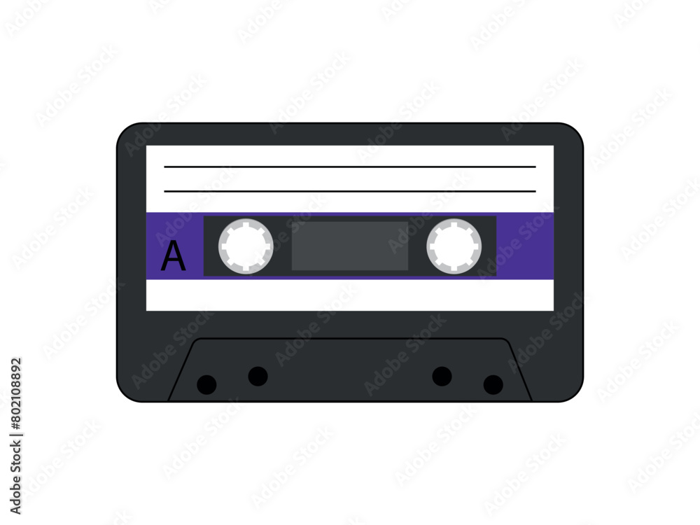 Retro music cassettes in the style of the 90s and 2000s. Musical hits of the 90s. Cassette tape symbol drawn. Vector illustration Retro music cassettes in the style of the 90s and 2000s. Musical hits of the 90s. Cassette tape symbol drawn. Vector illustration