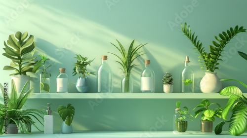 Minimalist Lifestyle Eco-Friendly: A 3D illustration showcasing the eco-friendly aspects of a minimalist lifestyle