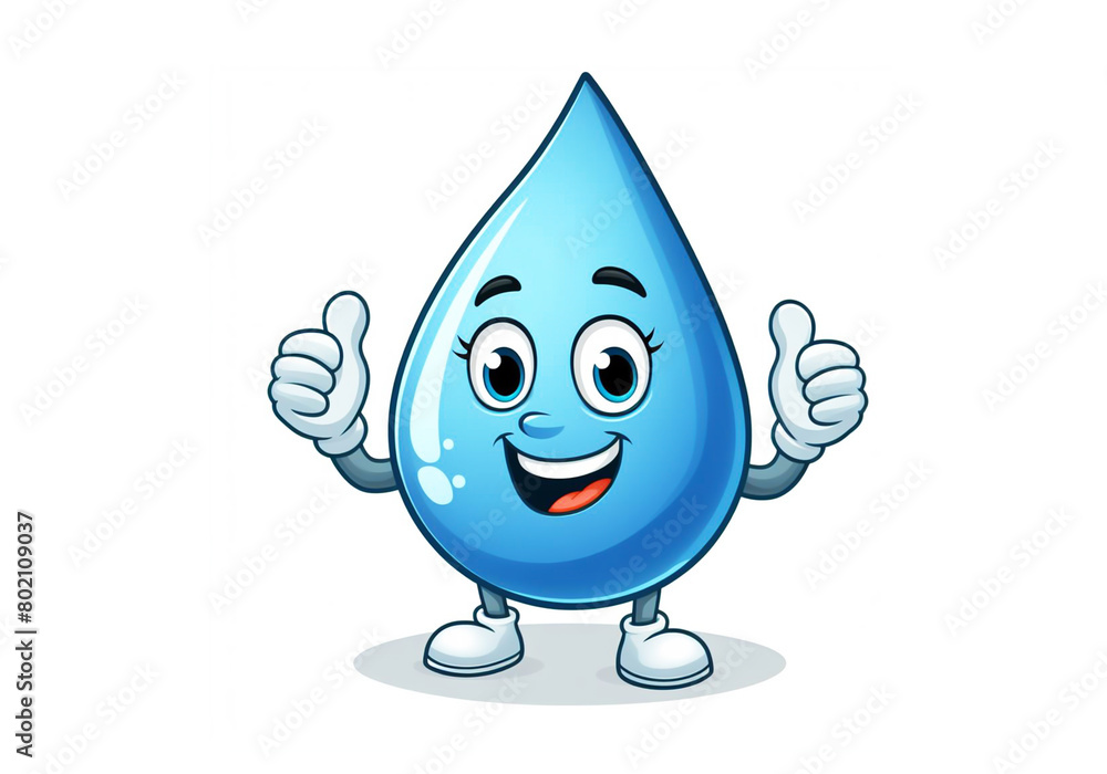Water drop cartoon. Draws attention to climate change and water scarcity. World Water Day
Water drop cartoon. Draws attention to climate change and water scarcity. World Water Day