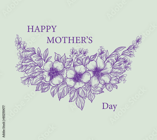 mothers day card vector illustration