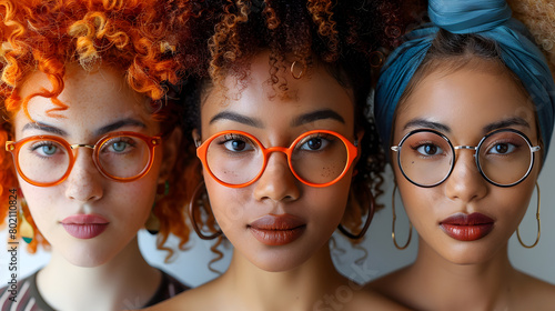Diverse Women Radiate Confidence in Assorted Eyeglasses Styles