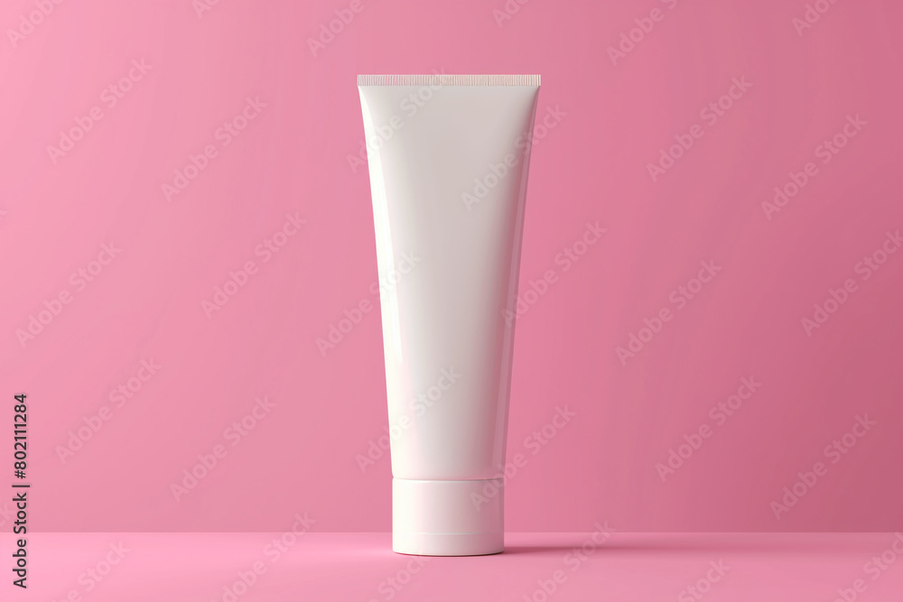 3d rendering, vector illustration of white plastic cosmetic tube isolated on solid background 3d rendering, vector illustration of white plastic cosmetic tube isolated on solid background