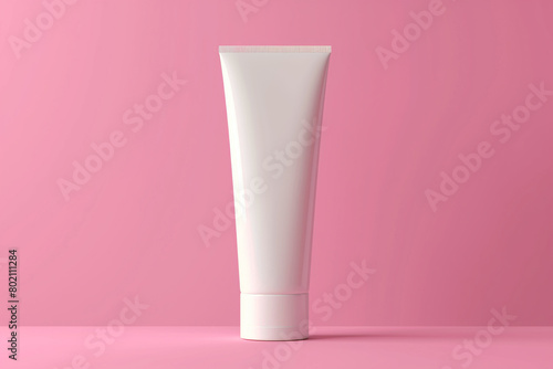 3d rendering, vector illustration of white plastic cosmetic tube isolated on solid background