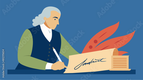 John Hans Signature An illustration of John Hans famous oversized signature on the Declaration of Independence. This would represent his bold and. Vector illustration photo
