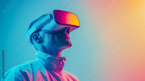 dolphin with vision virtual reality sunglass solid background