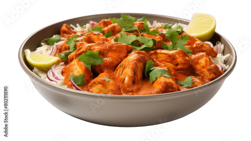 Flavorful Chicken Tikka Masala Isolated on Transparent Background PNG