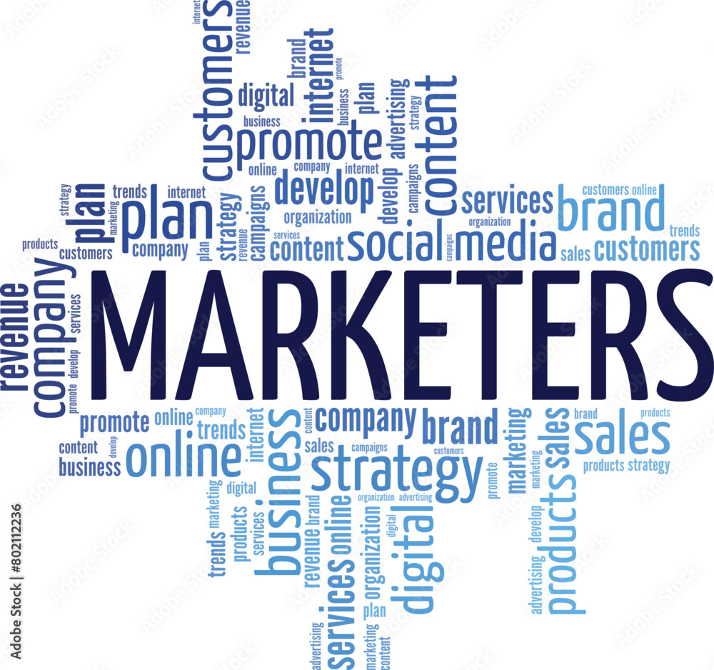 Marketers word cloud conceptual design isolated on white background. Marketers word cloud conceptual design isolated on white background.