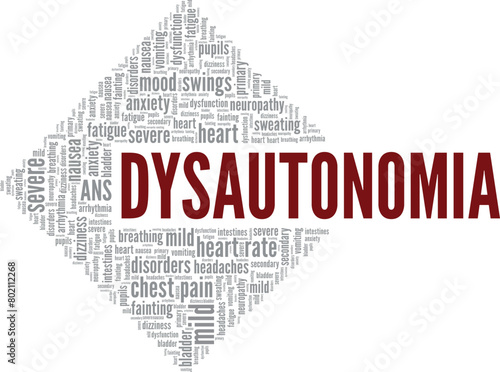 Dysautonomia word cloud conceptual design isolated on white background.