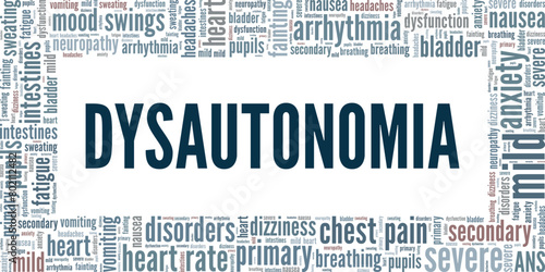 Dysautonomia word cloud conceptual design isolated on white background.