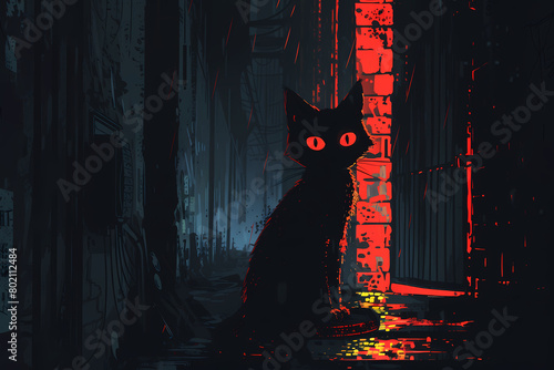 illustration of a cat burglar eluding disappearing into the shadows 