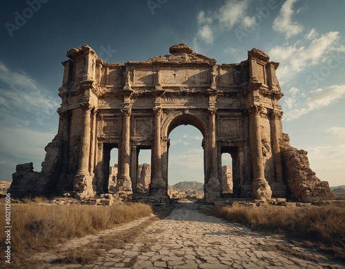 Artistic photo montages blending past and present images of heritage sites to showcase their evolution.
 photo
