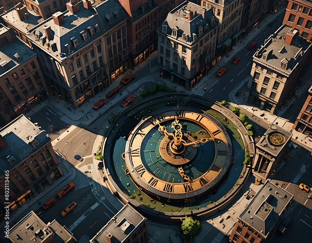 Fototapeta premium city astronomical clock