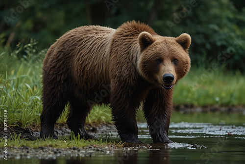 brown bear in water © canada