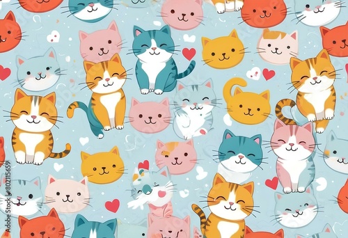 a wallpaper with a blue and pink cat on it 