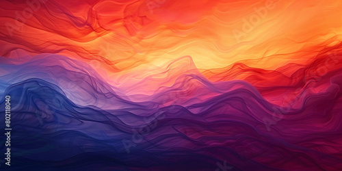 Marvel at the dynamic energy of a sunrise gradient vista, where vibrant pigments merge with deeper shades, creating a captivating visual symphony that inspires creativity. photo