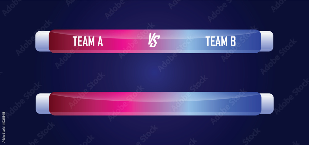 Vector Illustration Scoreboard Team A Vs Team B Broadcast Graphic and Bottom Thirds Template for Sports, Football and Soccer Vector Illustration Scoreboard Team A Vs Team B Broadcast Graphic and Bottom Thirds Template for Sports, Football and Soccer