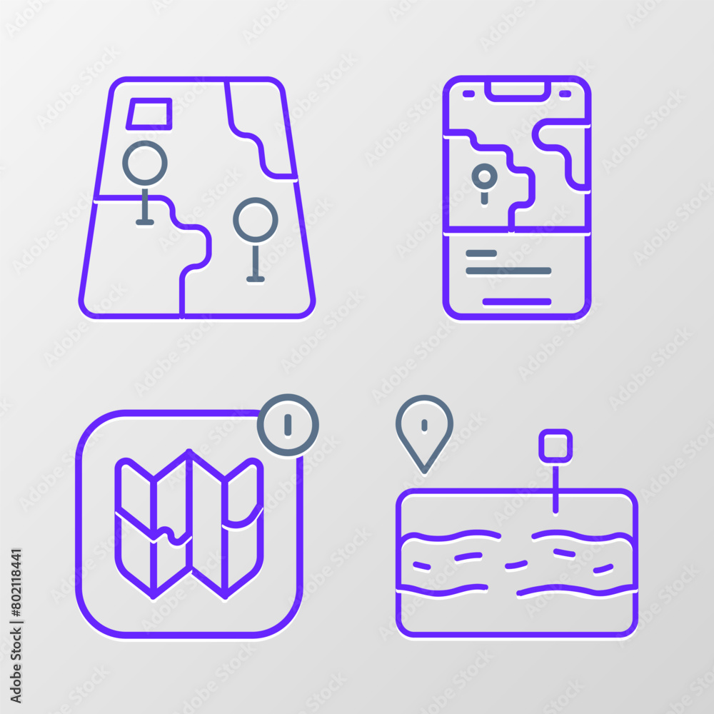 Set line Broken road, Infographic of city map, City navigation and icon. Vector Set line Broken road, Infographic of city map, City navigation and icon. Vector