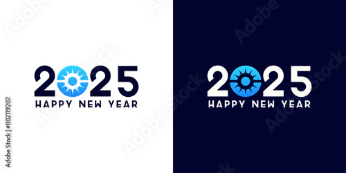 2025 new year logo design with modern number typography