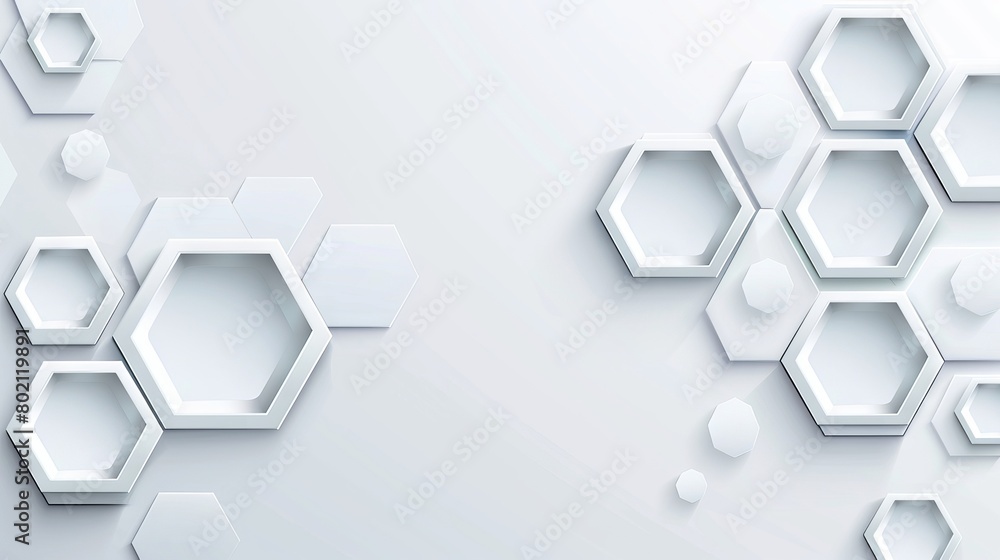 Abstract Vector Banner Design with White Background and Modern Hexagon Pattern Abstract Vector Banner Design with White Background and Modern Hexagon Pattern