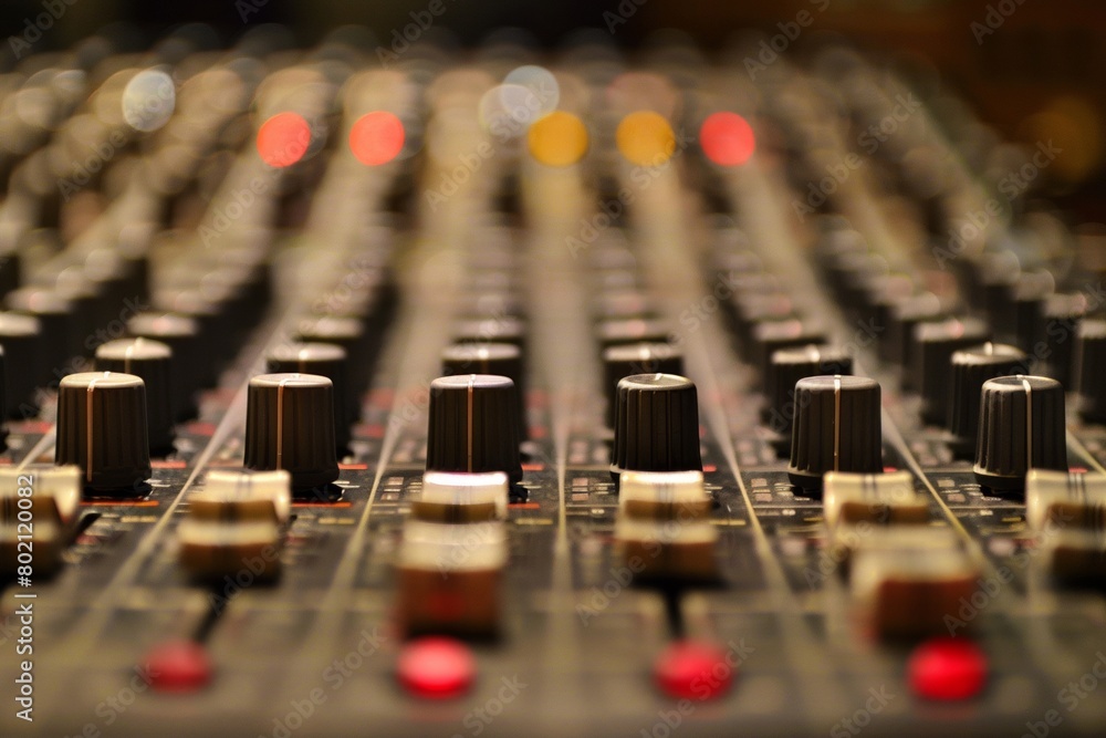 Close-Up of Professional Audio Mixing Console Close-Up of Professional Audio Mixing Console
