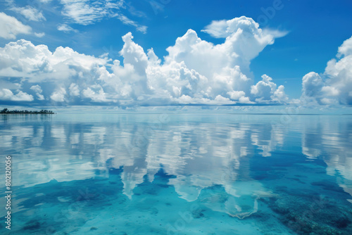 Calm blue waters reflecting the sky