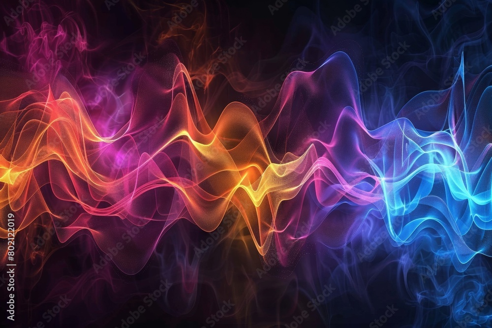 Obraz premium Abstract Futuristic Eye with Sound Wave Circuitry Overlay