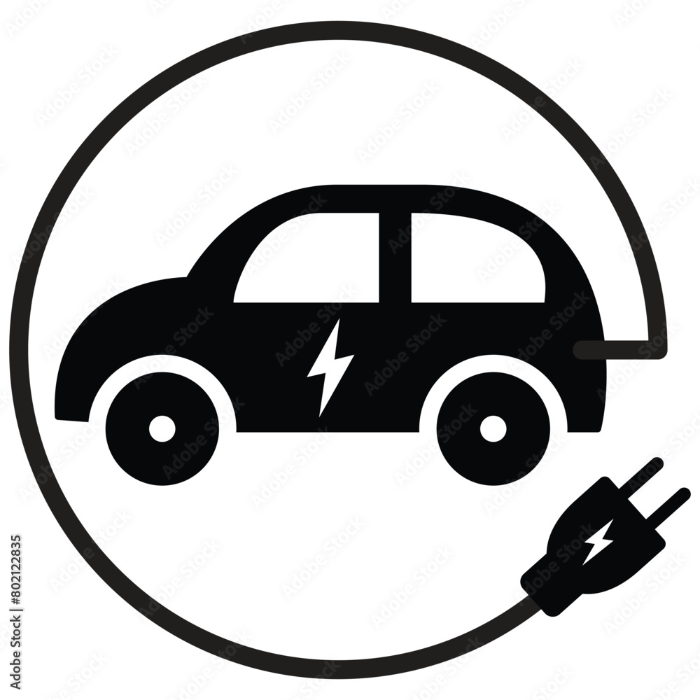 Electric Vehicle icon, Electric vehicle charging station for ecosystem, Renewable Energy and renewable natural gas Electric Vehicle icon, Electric vehicle charging station for ecosystem, Renewable Energy and renewable natural gas