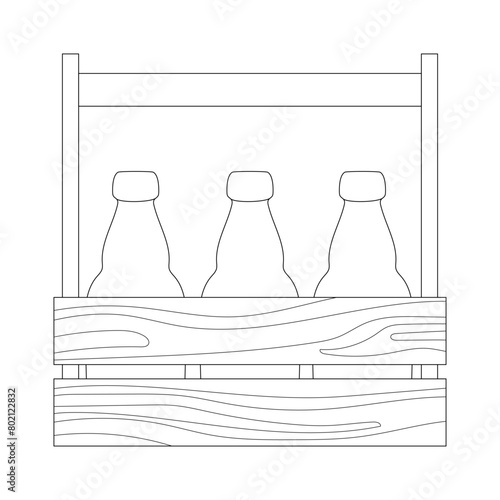 Bottle crate icon. line and glyph version, outline and filled vector sign.