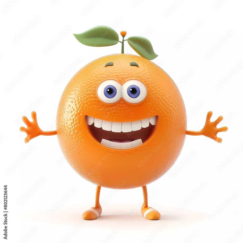 3d illustration of orange cartoon character 3d illustration of orange cartoon character