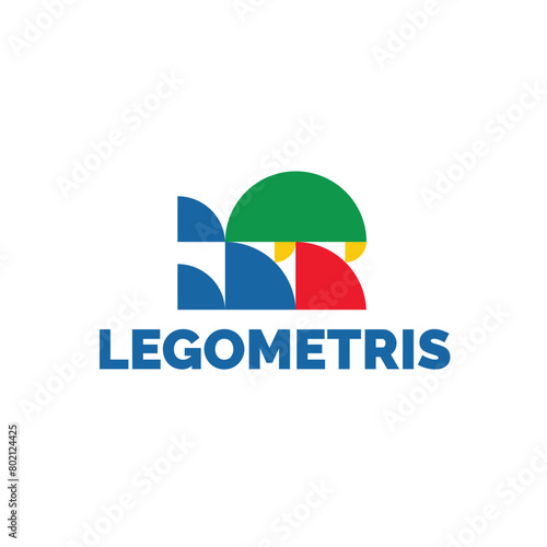 vector illustration of colorful geometric logo icon with, suitable for children's toys