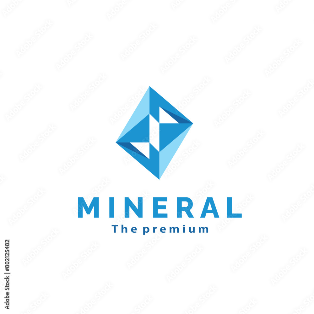 vector illustration of precious stone logo icon, minimalist natural mineral in blue color vector illustration of precious stone logo icon, minimalist natural mineral in blue color