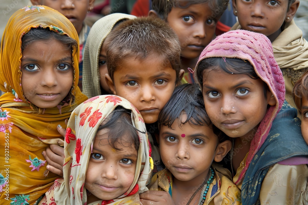 portrait of a group of young girls portrait of a group of young girls