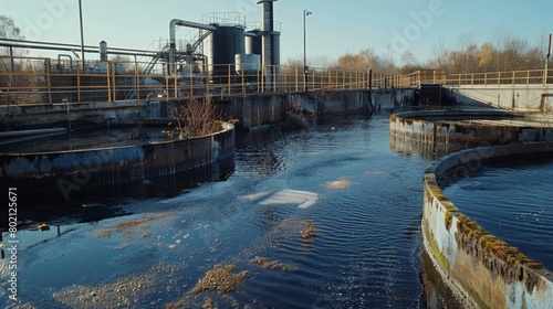 collection of wastewater from industrial processes, emphasizing the naturalness of the plant's surroundings