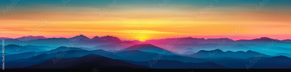 Marvel at the beauty of a sunrise gradient, where the colors of the dawn cascade across the sky in a breathtaking display, offering a stunning backdrop for creative exploration.