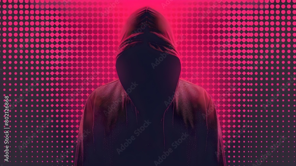 Portrait of a Hacker with Minimalist Design and Light Fading. Concept Hacker Portrait, Minimalist Design, Light Fading Portrait of a Hacker with Minimalist Design and Light Fading. Concept Hacker Portrait, Minimalist Design, Light Fading