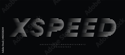 Alphabet Fonts with Abstract Lines Pattern