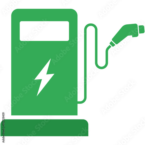 Electric Vehicle icon, Electric vehicle charging station for ecosystem, Renewable Energy and renewable natural gas photo
