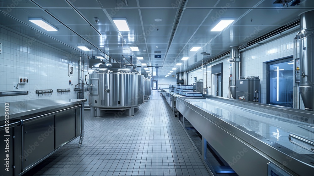 the reception area of the dairy processing plant, where incoming milk is tested and processed the reception area of the dairy processing plant, where incoming milk is tested and processed
