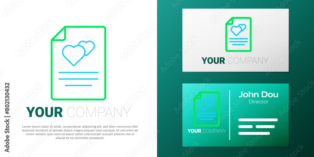 Line Greeting card icon isolated on white background. Celebration poster template for invitation or greeting card. Colorful outline concept. Vector Line Greeting card icon isolated on white background. Celebration poster template for invitation or greeting card. Colorful outline concept. Vector