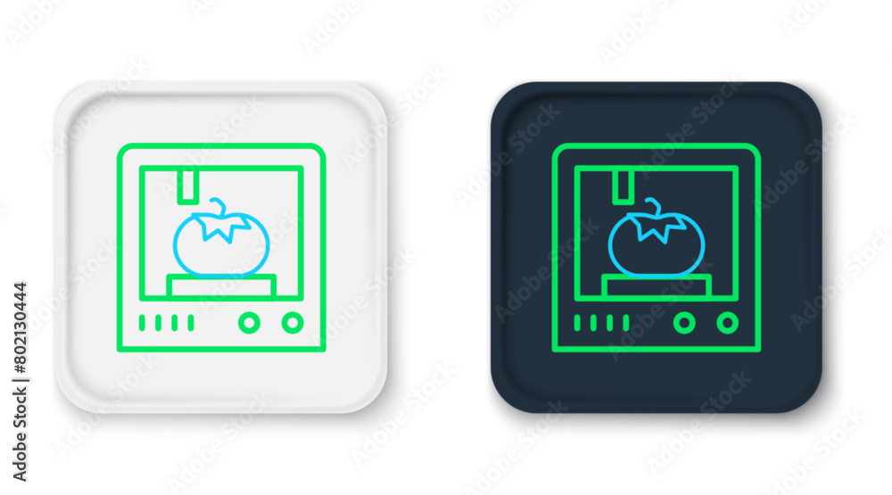 Line 3D printing technology icon isolated on white background. Colorful outline concept. Vector Line 3D printing technology icon isolated on white background. Colorful outline concept. Vector