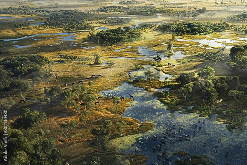 The Okavango Delta is a vast  unique wetland in Botswana