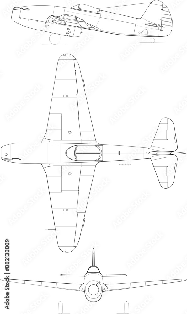 Yakovlev Yak-15 3-view svg vector file.svg Yakovlev Yak-15 3-view svg vector file.svg