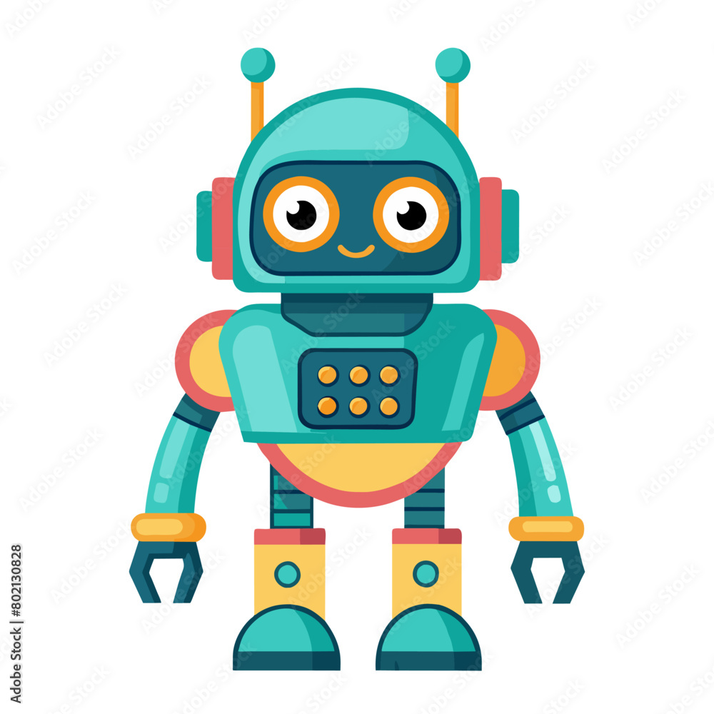 Cartoon Blue Robot Illustration Cartoon Blue Robot Illustration