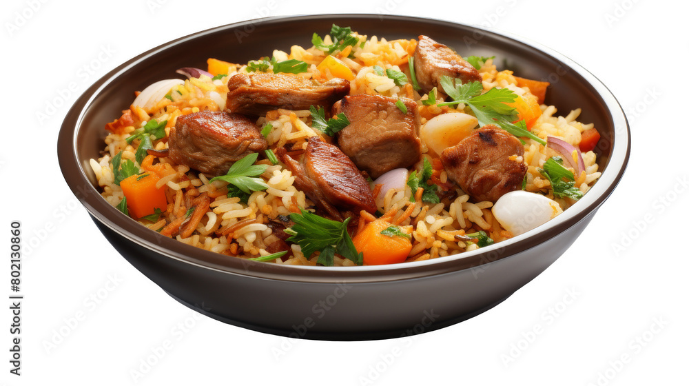 Flavorful Homemade Plov isolated on transparent background PNG